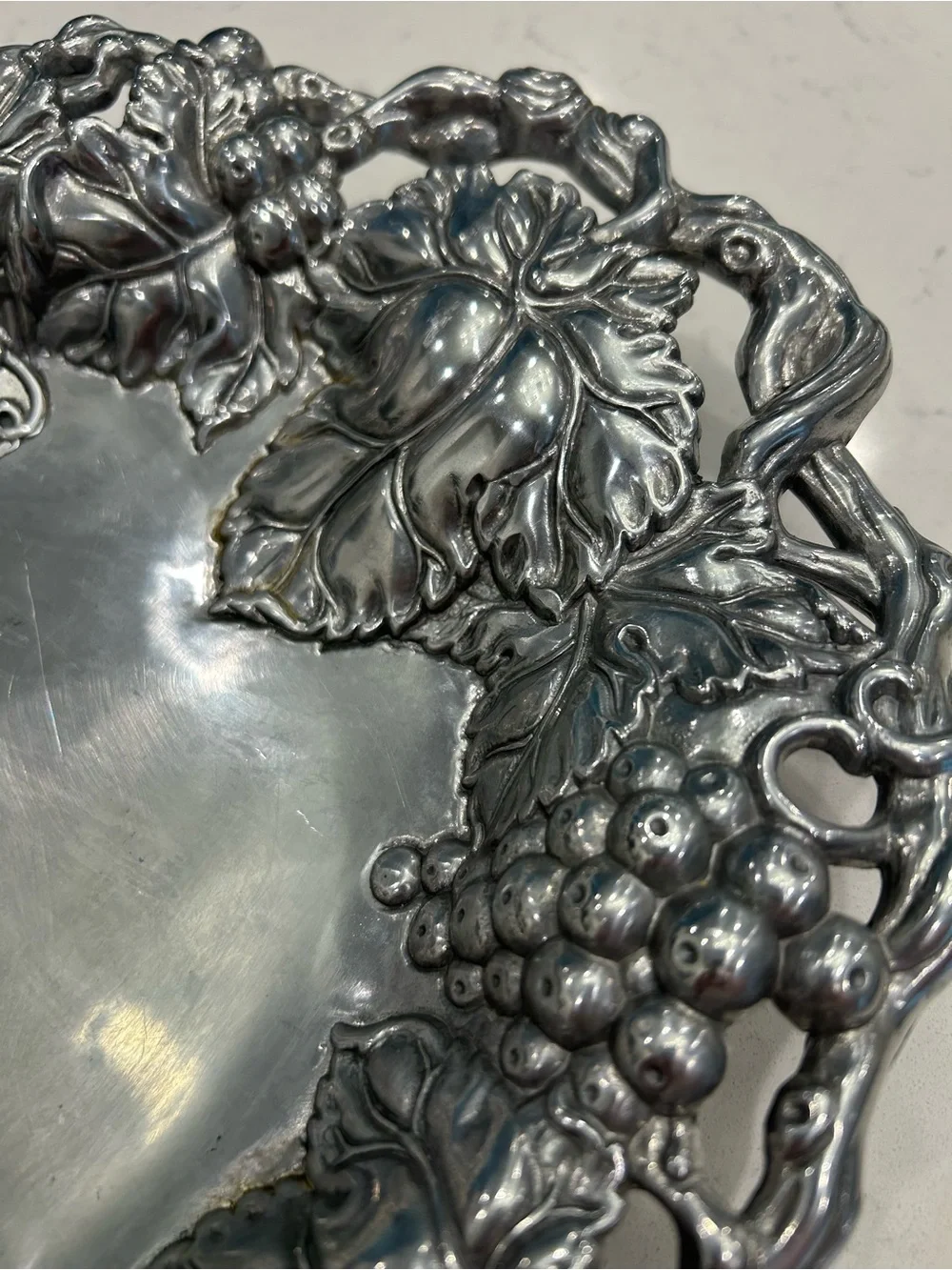 Arthur Court Silver-Tone Grape Motif Serving Tray